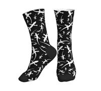 DISNIMOO Cute Gecko Lizard White Black Crew Socks for Women Men Athletic - Comfort Soft Mid Calf Sole Running Socks