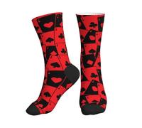 DISNIMOO Playing Cards Crew Socks for Women Men Athletic - Comfort Soft Mid Calf Sole Running Socks
