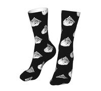 DISNIMOO Respect The Beard Socks, Funny Novelty Crew Socks Gift for Men Women Teen, Black, One Size