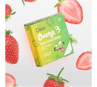 Diso Omega 3 Kids Supplement - Box of 30 Oral Dissolvable Vitamin Strips, Alternative to Fish Oil, Rich in EPA & DHA. Helps to Supports Immunity & Overall Health, Vegan (Strawberry Flavour)