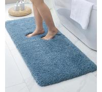 Disolla Blue Bathroom Rug 24x48 Non Slip Fluffy Bath Mat for Bathroom Floor Washable Plush Luxury Bath Rug for Tub Soft Shaggy Absorbent Shower Sink Mat