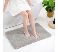 Disolla Grey Bathroom Rug 24x36 - Non-Slip Plush Thick Bath Mat, Highly Absorbent & Ultra Soft Fluffy Floor Mat, Machine Washable for Shower and Tub