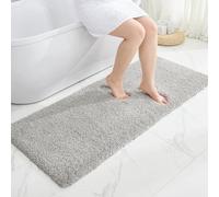 Disolla Grey Bathroom Rug 24x48 - Non-Slip Plush Thick Bath Mat, Highly Absorbent & Ultra Soft Fluffy Floor Mat, Machine Washable for Shower and Tub