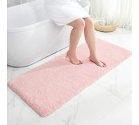 Disolla Pink Bathrom Runner Rug 24x59 - Large Soft Plush Bath Mat, Thick Long Non-Slip Shaggy Floor Mat, Ultra-Absorbent for Master Bathroom Bedroom