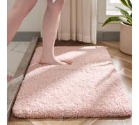 Disolla Pink Bathroom Rug 24x36 Non Slip Fluffy Bath Mat for Bathroom Floor Washable Plush Luxury Bath Rug for Tub Soft Shaggy Absorbent Shower Sink Mat