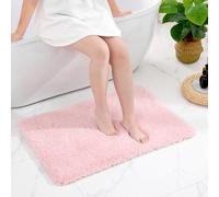 Disolla Pink Bathroom Rug 24x36 - Non-Slip Plush Thick Bath Mat, Highly Absorbent & Ultra Soft Fluffy Floor Mat, Machine Washable for Shower and Tub