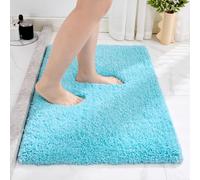 Disolla Sky Blue Bathroom Rug 17x24 - Non-Slip Plush Small Bath Mat, Highly Absorbent & Ultra Soft Fluffy Floor Mat, Machine Washable for Shower and Tub