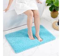 Disolla Sky Blue Bathroom Rug 24x36 - Non-Slip Plush Thick Bath Mat, Highly Absorbent & Ultra Soft Fluffy Floor Mat, Machine Washable for Shower and Tub