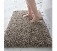 Disolla Small Bathroom Rug 17x24 Non Slip Camel Fluffy Bath Mat for Bathroom Floor Washable Plush Luxury Bath Rug for Tub Soft Shaggy Shower Mat