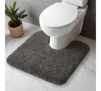 Disolla Toilet Rug U Shaped Machine Washable Non Slip Toilet Floor Mat Plush Contour Rug for Bathroom Floor, 23x24, Dark Grey