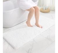 Disolla White Bathroom Rug 24x48 - Non-Slip Plush Thick Bath Mat, Highly Absorbent & Ultra Soft Fluffy Floor Mat, Machine Washable for Shower and Tub