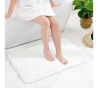 Disolla White Bathroom Rugs 24x36 Non Slip Fluffy Bath Mat for Bathroom Floor Washable Plush Luxury Bath Rug for Tub Soft Shaggy Absorbent Shower Sink Mat