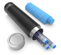 DISONCARE 60H Insulin Pens Cooler Travel Case Medicine Cooler for Travel TSA Approved EpiPen Carry Case with 2 Biogel Ice Pack Diabetic Trave with QR Medical Tag(Midnight Black)