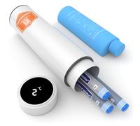 DISONCARE Odyssey 60H 3 Pen Insulin Cooler Travel Case With Digital Display for Medicine - TSA Approved Ice Pack Diabetic Medical Bag EpiPen With Medical Tag (White)