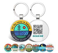 DISONTAG Personalized Dog Tags Custom Dog ID Tag,Pet Dog Name Tag, Cat Horse ID Tag,Back QR Direct to the profile Saving and Show Info