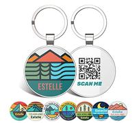 DISONTAG Personalized Dog Tags Custom Dog ID Tag,Pet Dog Name Tag, Cat Horse ID Tag,Back QR Direct to the profile Saving and Show Info