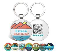 DISONTAG Personalized Dog Tags Custom Dog ID Tag,Pet Dog Name Tag, Cat Horse ID Tag,Back QR Direct to the profile Saving and Show Info