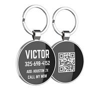 DISONTAG QR Code ID Tags for Dog Text Personalized Free Online Pet Profile Large Picture Display-Modifiable-Privacy Control-No APP Required