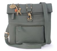 Catwalk Collection Handbags - Women's Leather Anti Theft Cross Body Bag - Small Messenger Bag - Adjustable Shoulder Strap - Dispatch - Dark Green