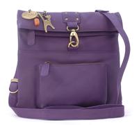 Catwalk Collection Handbags - Women's Leather Anti Theft Cross Body Bag - Small Messenger Bag - Adjustable Shoulder Strap - Dispatch - Purple