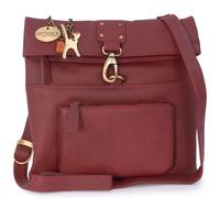 Catwalk Collection Handbags - Women's Leather Anti Theft Cross Body Bag - Small Messenger Bag - Adjustable Shoulder Strap - Dispatch - Red
