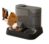 Dispensador automático de comida para gatos, gran capacidad, 2 en 1 a prueba de salpicaduras para viajes, casas con varias mascotas, vacaciones y apartamentos.