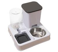 Dispensador Automático De Comida Y Agua Para Perros Y Gatos 27x25x21 cm - 2 in 1 ABS 460g - Alimentación Bebedero Portátil Fácil De Limpiar Para Mascotas Uso Prolongado