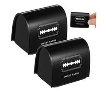 Dispenser Case Iron Black 2pcs for Razor Blade Storage | Barber Shop Use, Universal Design for Double-edge and Barber-grade , Lightweight Space-saving Container