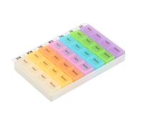 Dispenser Cells Compartment Organizer 28 Medicine Tablet Case | Sturdy Plastic Construction, Portable Travel Companion, Home Storage Aid, 28 Compartments for Daily Sorting