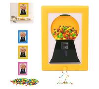 Dispenser Picture Frame, Gumball Machine in Frame for Candy, Nuts, Dog & Cat Treats, Interactive Fast Distribution, Perfect for Birthday, Office & Classroom Decor (Yellow)
