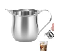 Dispensing Jug with Handle-Stainless Steel Creamer Pitcher with Pour Spout - Dishwasher Safe Multifunctional Household Creamer Holder for Milk, Tea, Coffee, Sauce