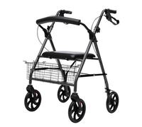 Displacement Machine Chair Rollator Walkers for Seniors, Rollator Walker with Seat, Easy Folding Senior Walker with Padded Backrest, Lightweight Mobility Walking Aid for Adult Elderly Transfer Machine
