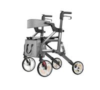 Displacement Machine Chair Upright Walkers for Seniors, Upright Rollator Walker with Seat and Big Wheels, Portable Medical Walker with Adjustable Height, Lightweight Mobility Walking Aid for Adult Eld