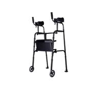 Displacement Machine Chair Wheel Rollator Walker with Seat for Adult Mobility Impairment, Height Adjustable, Foldable, Adjustable Handles, Rolling Walker for Seniors Transfer Machine