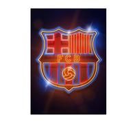 Displate Official FC Barcelona Metal Poster Magnetic Attachment Includes Licensed Pictures High Quality Poster FC Barcelona Crest Neon Poster 45 cm x 32 cm