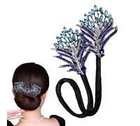 Display Angel Wings, French Twist Bun Hairstyle Shaper, Rhinestone Flower Hairstyle Shaper Accessories Women, Elegant Hair Bun Maker, Hair Pins for Effortless Updos, Elegant Hair Bun Maker