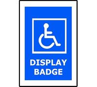 Display Badge | 30cm x 20cm | Blue - PVC Plastic Sign for Security Checkpoints, Workplace Access, Authorized Personnel, Identification Requirement | UK-Made with Renewable Energy