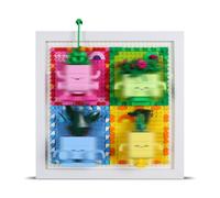 Display Board Compatible with Lego 10349 Botanicals Happy Plants & 11506 Rocking Plants, Custom MOC Brick Backdrop, Wall-Mount & Tabletop Space-Saving Decor, Gift for Builders（Model Not Included）