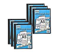 Display Book - 24 Pockets Black Presentation A5 Display Book Folder Folio for Professionals, Business, Students, Projects, School, College & Personal Use by Arpan (Pack of 6)