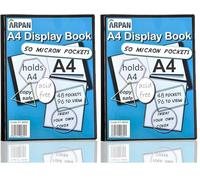 Display Book - 48 Pockets Black Presentation A4 Display Book Folder Folio for Professionals, Business, Students, Projects, School, College & Personal Use by Arpan (Pack of 2)