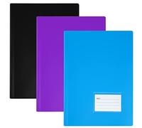 Display Book A4 Display Folders - Presentation Project Folder Plastic Pockets Portfolio Art Folder with Plastic Sleeves- 60 Pockets (3 Colours)