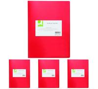 Display Book Q-CONNECT PP A4 380 Micron 10 Pockets Red/Document Archiving/Type-10 Pockets/Kind-Top Open Pockets/Index-N.a. / Pockets-N.a. / Material-PP/Dividers-N.a. / Coating-N.a. (Pack of 4)