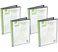 Display Book Q-CONNECT With Front Cover Pocket PP A4 460 Micron 20 Pockets Black/Document Archiving/Type-20 Pockets/Kind-With a Pocket/Index-N.a. / Pockets-N/D/Material-PP/Dividers-N.a. (Pack of 4)
