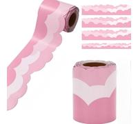 Display Borders for School Classroom Decorations,Bright Ideas Corrugated Border for School Displays,Trim Bulletin Boards for Classroom Bulletin Board Decorations(Pink Clouds)