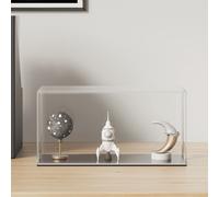 Display Box Acrylic Clear & Black 24x12x11 cm Dustproof Plexiglass Case Showcase