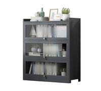 Display Cabinet,1/2/3/4/5/6 Tier Display Cabinets With Doors, Wooden Bookcase, Figures Collectibles Toy Organizer Shelf/Showcase, Home Living Room Playroom Bedroom Display Case(Red,(L x W x