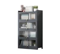 Display Cabinet,1/2/3/4/5/6 Tier Display Cabinets With Doors, Wooden Bookcase, Figures Collectibles Toy Organizer Shelf/Showcase, Home Living Room Playroom Bedroom Display Case(Red,(L x W x