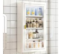 Display Cabinet,2-4 Layer Bathroom Medicine Cabinet Cosmetic Storage Locker Over The Toilet Storage Cabinet With 2 Acrylic Door 2/3/4 Tier Floating Cabinet Display Stand K(Size:B 40 * 14 * 71cm
