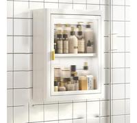Display Cabinet,2-4 Layer Bathroom Medicine Cabinet Cosmetic Storage Locker Over The Toilet Storage Cabinet With 2 Acrylic Door 2/3/4 Tier Floating Cabinet Display Stand K(Size:40 * 14 * 51cm/1