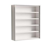 Display Cabinet,3/4/5/6/7 Tiers Display Cabinets With Glass Door, Figures Display Case, Collectibles Organizer, Wall Shelf Showcase, Home Office Playroom Bedroom Storage Shelves(White,(L x